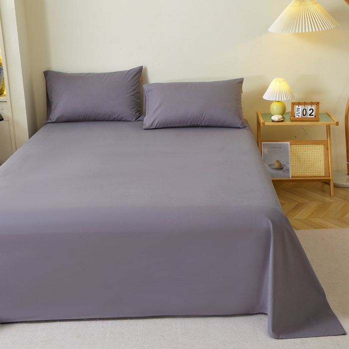 91家纺网 家纺一手货源 找家纺 晶缦家纺 2024新款全棉13376纯色喷气全棉磨毛单品床单 暖芸馨-深青灰