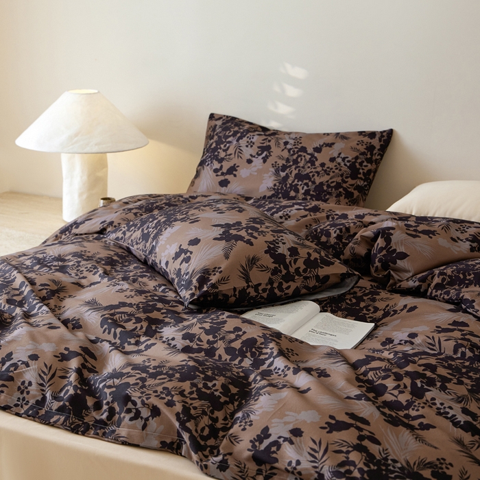 91家纺网 家纺一手货源 找家纺 怡家居 2024新款全棉磨毛印花四件套 墨染