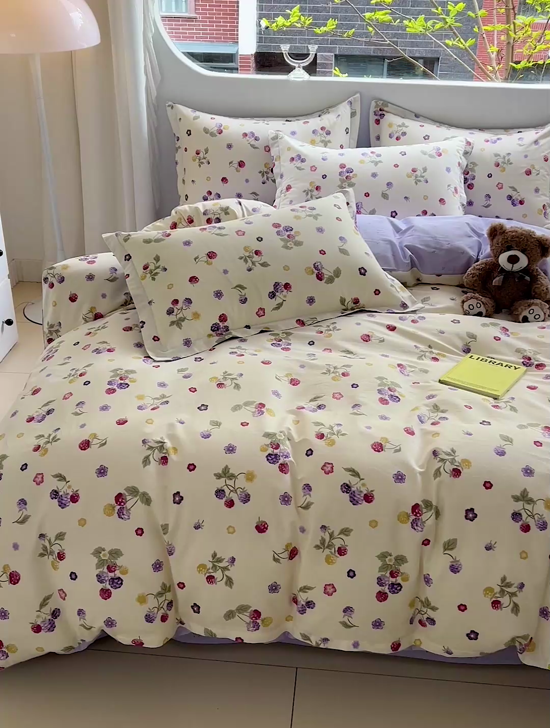 91家纺网 家纺一手货源 找家纺 暖芯优选 204新款直播爆款全棉-ins印花系列四件套纯棉三件套床单床笠 樱桃可可