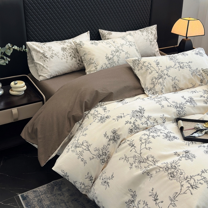 91家纺网 家纺一手货源 找家纺 怡家居 2024新款全棉磨毛印花四件套 寻花集