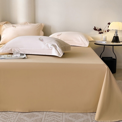 91家纺网 家纺一手货源 找家纺  【A类母婴级】冬季加厚保暖纯棉磨毛床单全棉纯色简约床罩澳棉长绒棉床上用品 果棕
