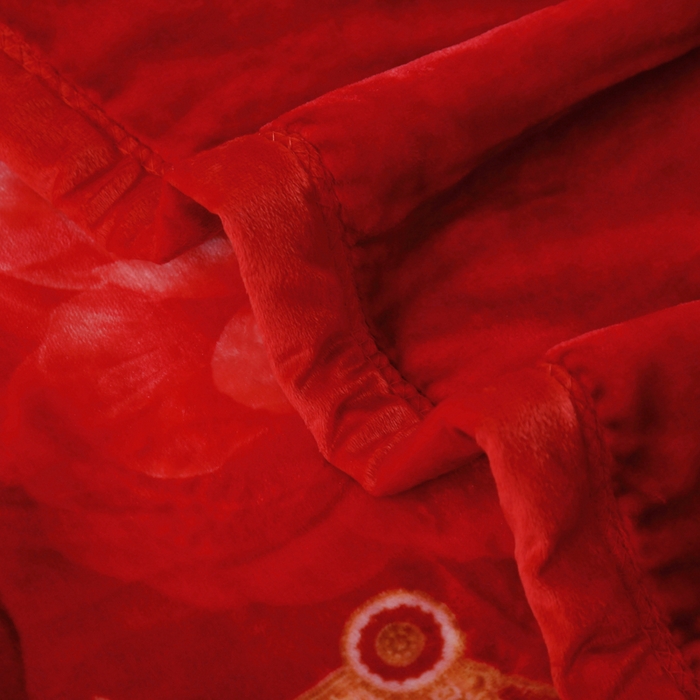 91家纺网 家纺一手货源 找家纺 好艺佳毛毯 2025新款升级多功能3D数码印花毛毯 被套两用拉舍尔云毯 良辰美景-大红