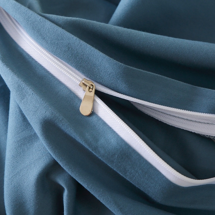 91家纺网 家纺一手货源 找家纺 晶缦家纺 2024新款全棉13376纯色喷气全棉磨毛单品被套 暖芸馨-蝶翅蓝