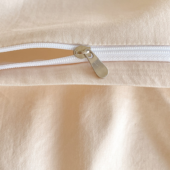 91家纺网 家纺一手货源 找家纺  【A类母婴级】100支长绒棉四件套全棉纯棉重工高端刺绣拼接被套简约床单床笠款床上用品 澜梦-白桃