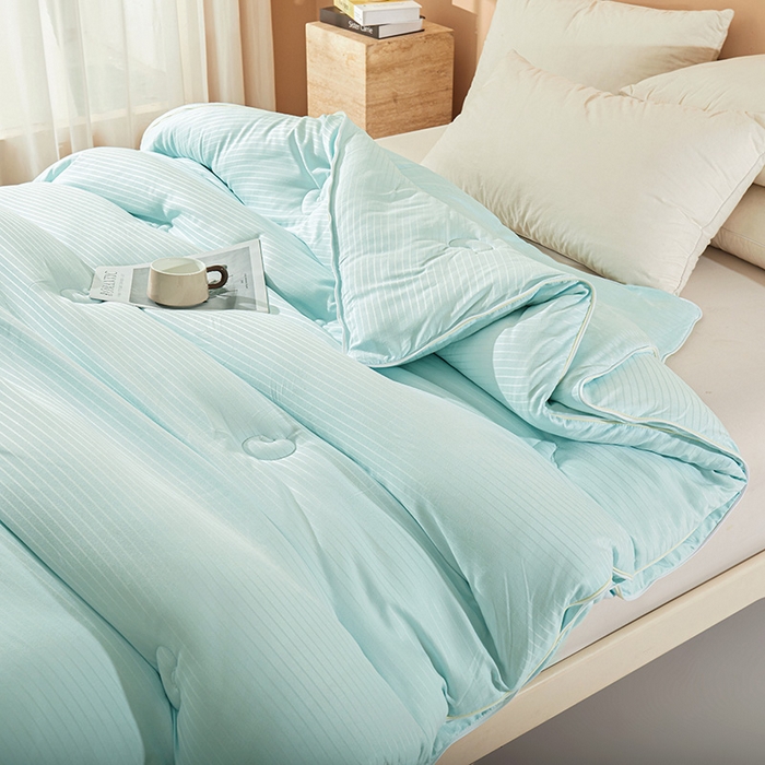 91家纺网 家纺一手货源 找家纺 森璐家纺 2024新款1原棉提花大豆子母被（提供买家秀） 清新绿