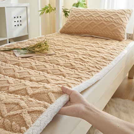 卡伦家纺 2025新款塔芙绒加厚保暖床垫单人宿舍床垫 奶茶咖