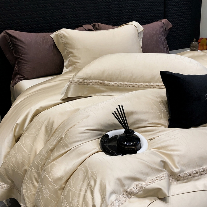 91家纺网 家纺一手货源 找家纺 （总）黑白森林 2024新款高支天丝棉提花四件套系列-西洛