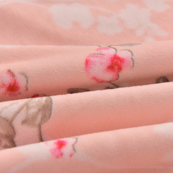 91家纺网 家纺一手货源 找家纺 静缘分 2025新款230克特厚8.5斤牛奶绒金貂绒床裙款保暖四件套-百花齐放