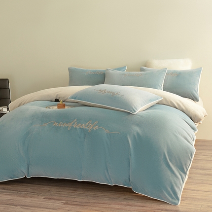 （总）千朵森 2024新款奢美牛奶绒刺绣四件套