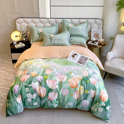 91家纺网 家纺一手货源 找家纺 （总）梧桐树 2025新款100%全棉大版全棉磨毛四件套