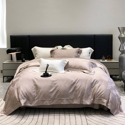 91家纺网 家纺一手货源 找家纺 （总）黑白森林 2024新款高支天丝棉提花四件套系列-雅温