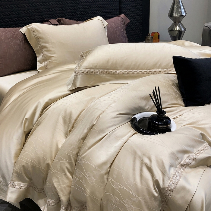 91家纺网 家纺一手货源 找家纺 （总）黑白森林 2024新款高支天丝棉提花四件套系列-西洛