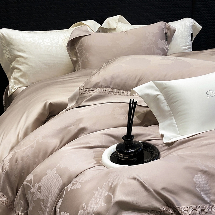 91家纺网 家纺一手货源 找家纺 （总）黑白森林 2024新款高支天丝棉提花四件套系列-雅温