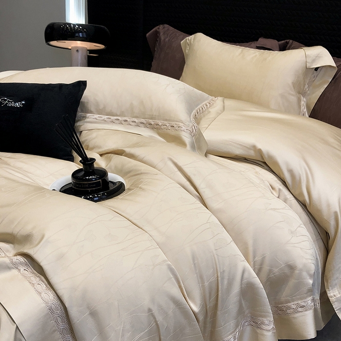 91家纺网 家纺一手货源 找家纺 （总）黑白森林 2024新款高支天丝棉提花四件套系列-西洛