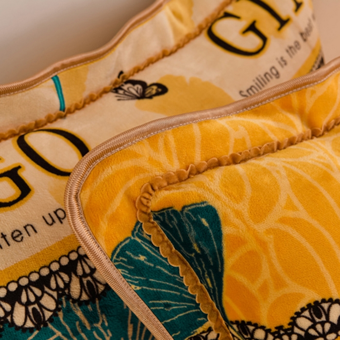 91家纺网 家纺一手货源 找家纺 静缘分 2025新款230克特厚8.5斤牛奶绒金貂绒床裙款保暖四件套-银杏满地