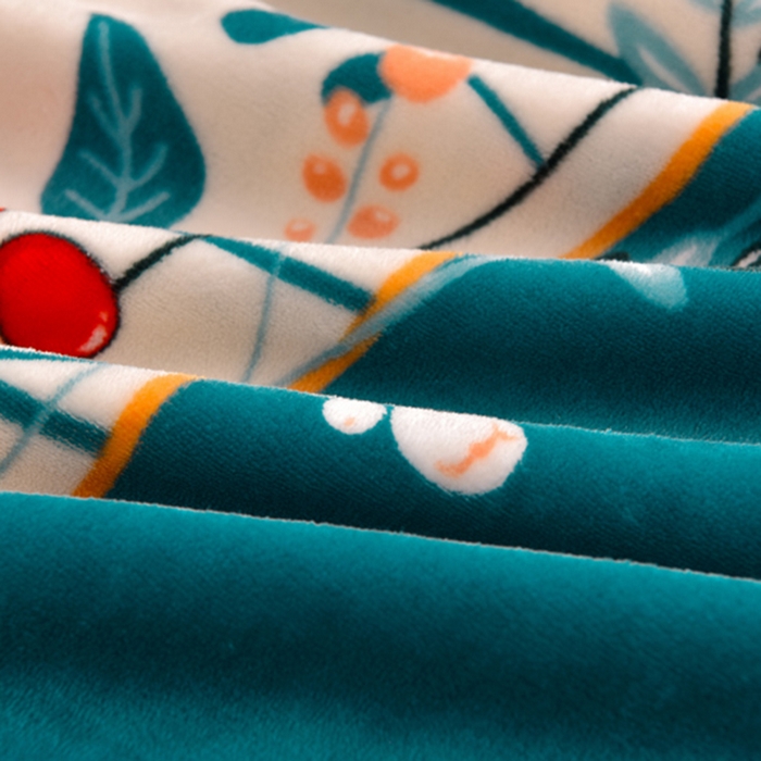 91家纺网 家纺一手货源 找家纺 静缘分 2025新款230克特厚8.5斤牛奶绒金貂绒床裙款保暖四件套-春色满园