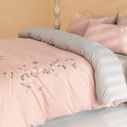 91家纺网 家纺一手货源 找家纺 （总）2024新保暖-秋冬A类100支全棉磨毛刺绣四件套-花语系列（礼盒包装）