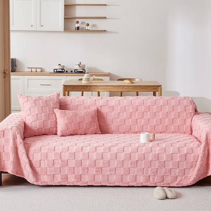 91家纺网 家纺一手货源 找家纺 （总）2025新款塔芙绒棋盘格沙发毯沙发罩【跨境供货】可真空压缩