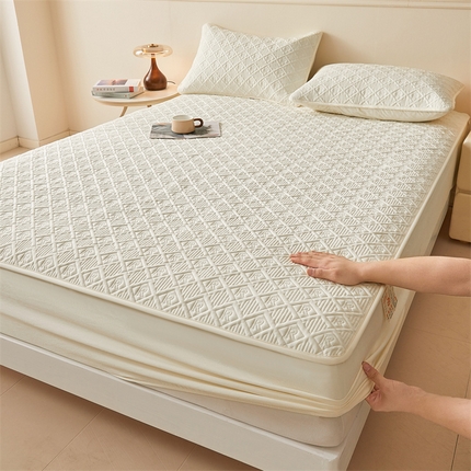 91家纺网 家纺一手货源 找家纺 （总）柔品 2025新款牛奶棉大豆夹棉床笠