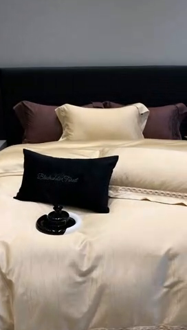 91家纺网 家纺一手货源 找家纺 黑白森林 2024新款高支天丝棉提花四件套系列-西洛 西洛-幕冬驼