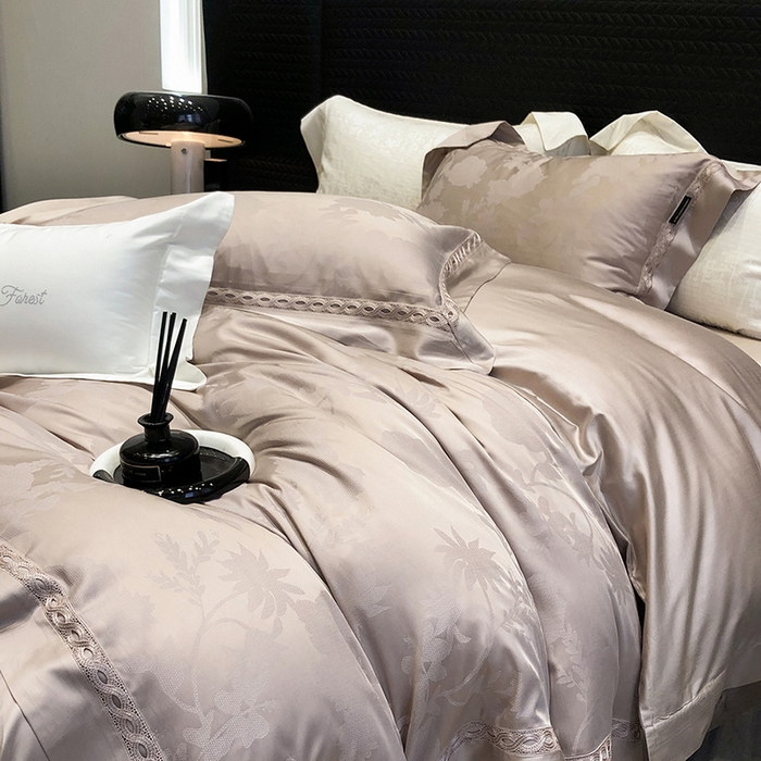 91家纺网 家纺一手货源 找家纺 （总）黑白森林 2024新款高支天丝棉提花四件套系列-雅温