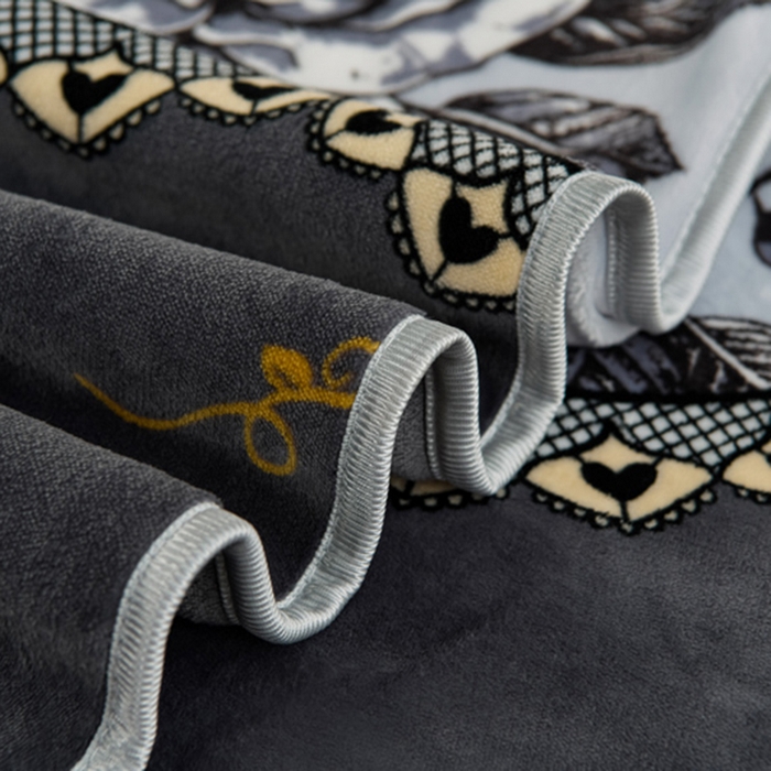 91家纺网 家纺一手货源 找家纺 静缘分 2025新款230克特厚8.5斤牛奶绒金貂绒床裙款保暖四件套-玫瑰花语