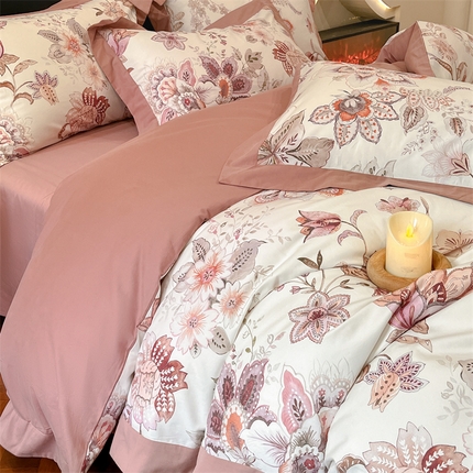 91家纺网 家纺一手货源 找家纺 （总）2024新保暖-秋冬A类100支全棉数码印花磨毛拼角四件套（礼盒包装）