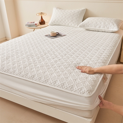 91家纺网 家纺一手货源 找家纺 （总）柔品 2025新款牛奶棉大豆夹棉床笠