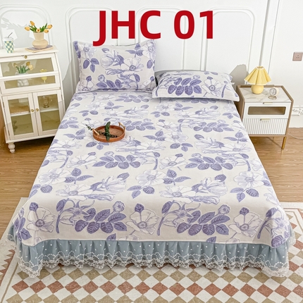 91家纺网 家纺一手货源 找家纺 2025新款牛奶绒立体提花复合床盖榻榻米炕盖炕垫JHC系列 JHC 01