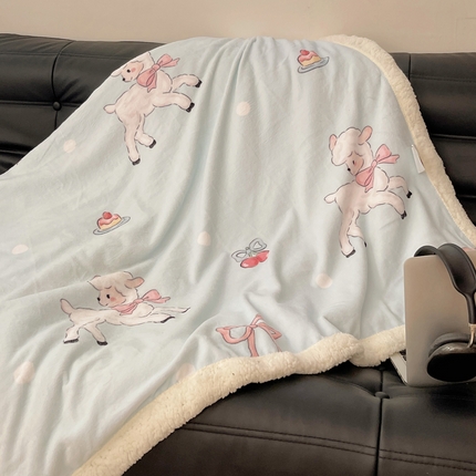 91家纺网 家纺一手货源 找家纺 （总）顾里 2024新款韩系牛奶羊羔绒毯