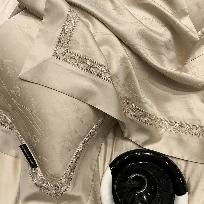 91家纺网 家纺一手货源 找家纺 （总）黑白森林 2024新款高支天丝棉提花四件套系列-西洛