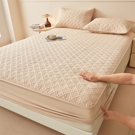 91家纺网 家纺一手货源 找家纺 （总）柔品 2025新款牛奶棉大豆夹棉床笠