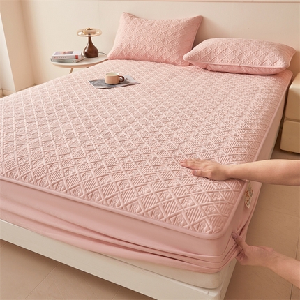 91家纺网 家纺一手货源 找家纺 （总）柔品 2025新款牛奶棉大豆夹棉床笠