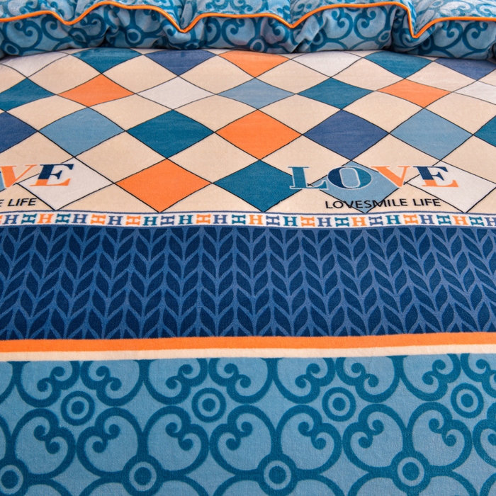 91家纺网 家纺一手货源 找家纺 静缘分 2025新款230克特厚8.5斤牛奶绒金貂绒床裙款保暖四件套-简约格调