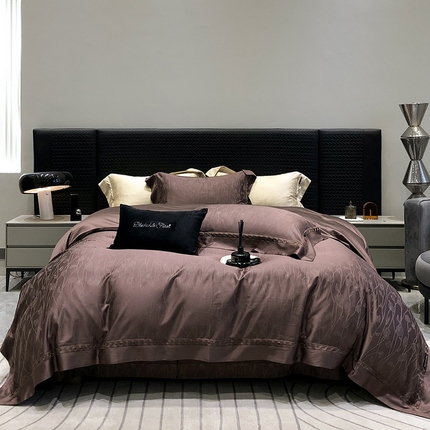 91家纺网 家纺一手货源 找家纺 （总）黑白森林 2024新款高支天丝棉提花四件套系列-西洛