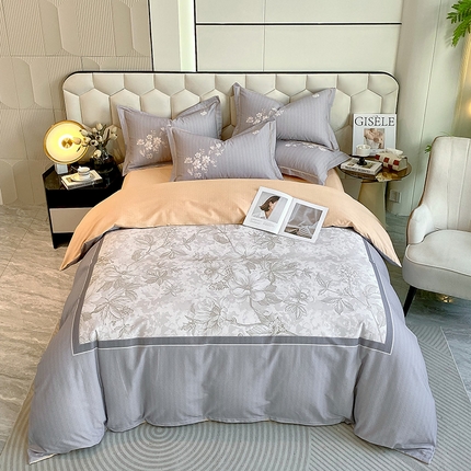 91家纺网 家纺一手货源 找家纺 梧桐树 2025新款100%全棉大版全棉磨毛四件套 杏花微雨