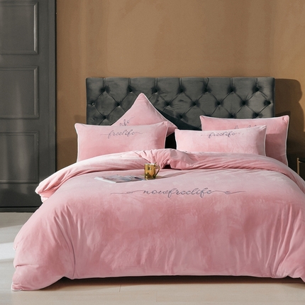 千朵森 2024新款高端锦丝绒四件套-杰西卡 风格一 杰西卡-豆沙