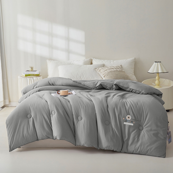 91家纺网 家纺一手货源 找家纺 梦恬佳 2024新款A类亲肤棉石墨烯远红外线自发热抗菌冬被被芯 灰色