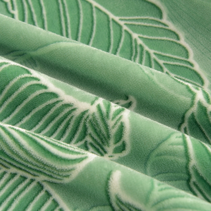 91家纺网 家纺一手货源 找家纺 静缘分 2025新款230克特厚8.5斤牛奶绒金貂绒床裙款保暖四件套-一叶知秋