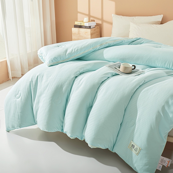 91家纺网 家纺一手货源 找家纺 森璐家纺 2024新款1原棉提花大豆子母被（提供买家秀） 清新绿