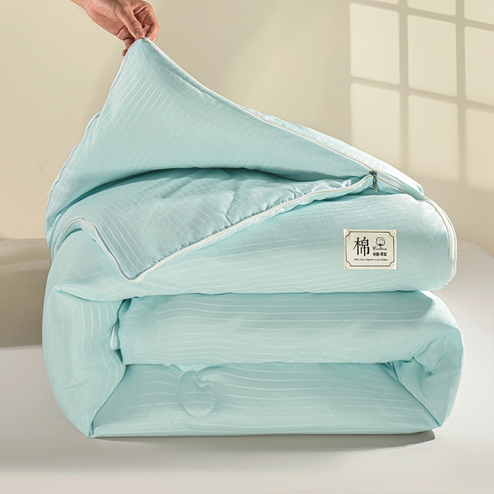 91家纺网 家纺一手货源 找家纺 森璐家纺 2024新款1原棉提花大豆子母被（提供买家秀） 清新绿