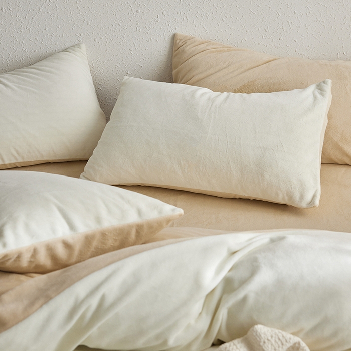 91家纺网 家纺一手货源 找家纺 （总）千朵森 2024新款高克重纯色牛奶绒四件套