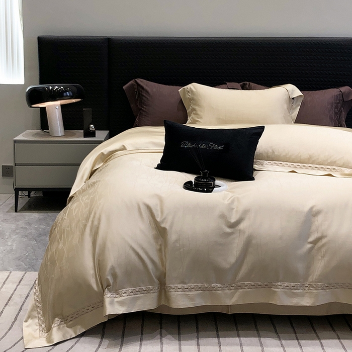 91家纺网 家纺一手货源 找家纺 （总）黑白森林 2024新款高支天丝棉提花四件套系列-西洛