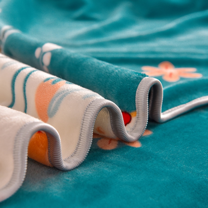 91家纺网 家纺一手货源 找家纺 静缘分 2025新款230克特厚8.5斤牛奶绒金貂绒床裙款保暖四件套-春色满园