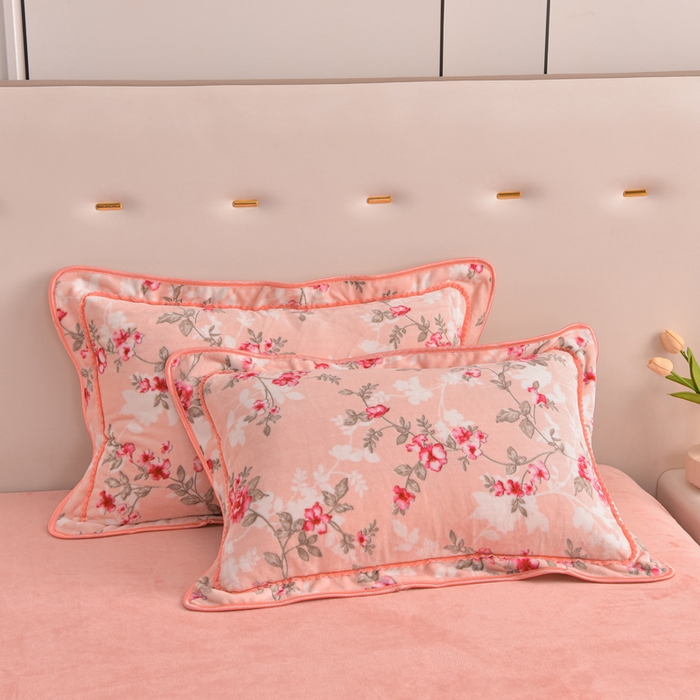 91家纺网 家纺一手货源 找家纺 静缘分 2025新款230克特厚8.5斤牛奶绒金貂绒床裙款保暖四件套-百花齐放