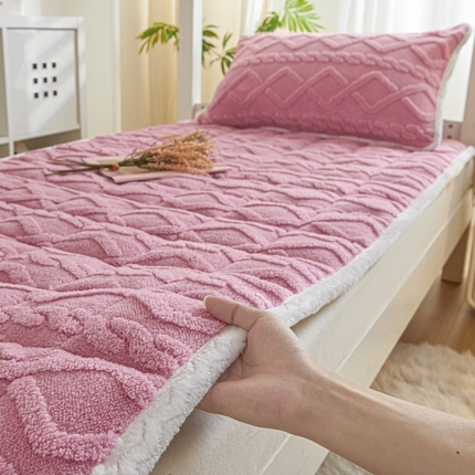 卡伦家纺 2025新款塔芙绒加厚保暖床垫单人宿舍床垫 妃子粉