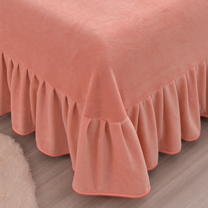 91家纺网 家纺一手货源 找家纺 静缘分 2025新款230克特厚8.5斤牛奶绒金貂绒床裙款保暖四件套-百花齐放