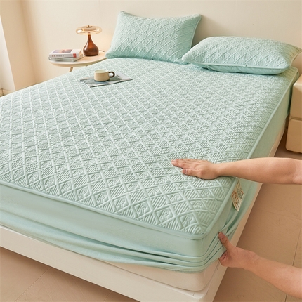 91家纺网 家纺一手货源 找家纺 （总）柔品 2025新款牛奶棉大豆夹棉床笠