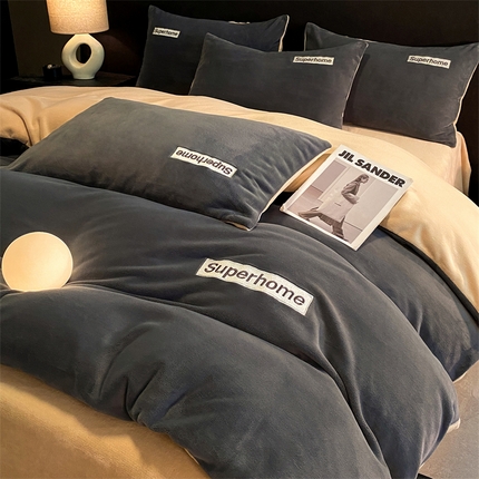 91家纺网 家纺一手货源 找家纺 （总）笙意家纺 2025新款牛奶绒刺绣四件套-杰尼娅系列绒