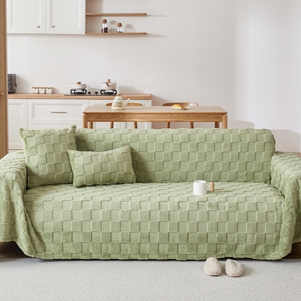 91家纺网 家纺一手货源 找家纺 （总）2025新款塔芙绒棋盘格沙发毯沙发罩【跨境供货】可真空压缩